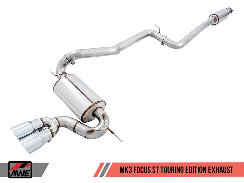  AWE Touring Edition Resonated Black Tip Catback Exhaust Focus ST